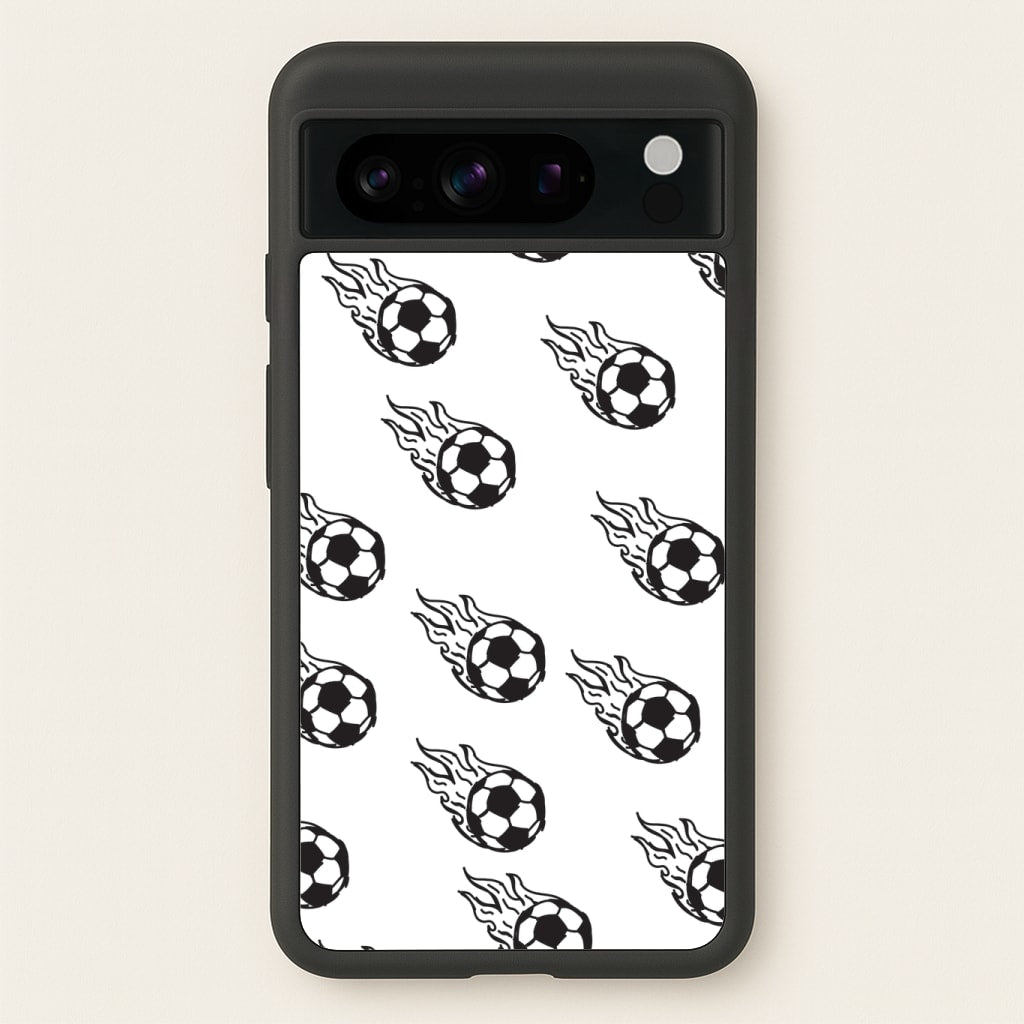 Flaming Football Pattern Phone Case - Google Pixel 8 Pro