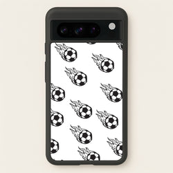 Flaming Football Pattern Phone Case - Google Pixel 8 Pro