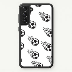 Flaming Football Pattern Phone Case - Galaxy S22 Plus