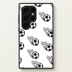 Flaming Football Pattern Phone Case - Galaxy S24 Ultra