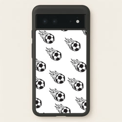 Flaming Football Pattern Phone Case - Google Pixel 6