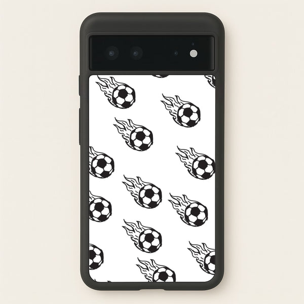 Flaming Football Pattern Phone Case - Google Pixel 6