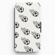 Flaming Football Pattern Wallet Phone Case 1