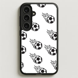 Flaming Football Pattern Phone Case - Galaxy S25FE