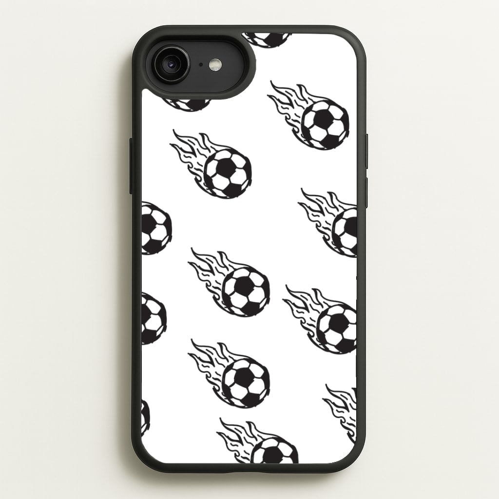 Flaming Football Pattern Phone Case - iPhone 6+ / 7+ / 8+