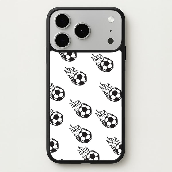 Flaming Football Pattern Phone Case - iPhone 17 Pro Max