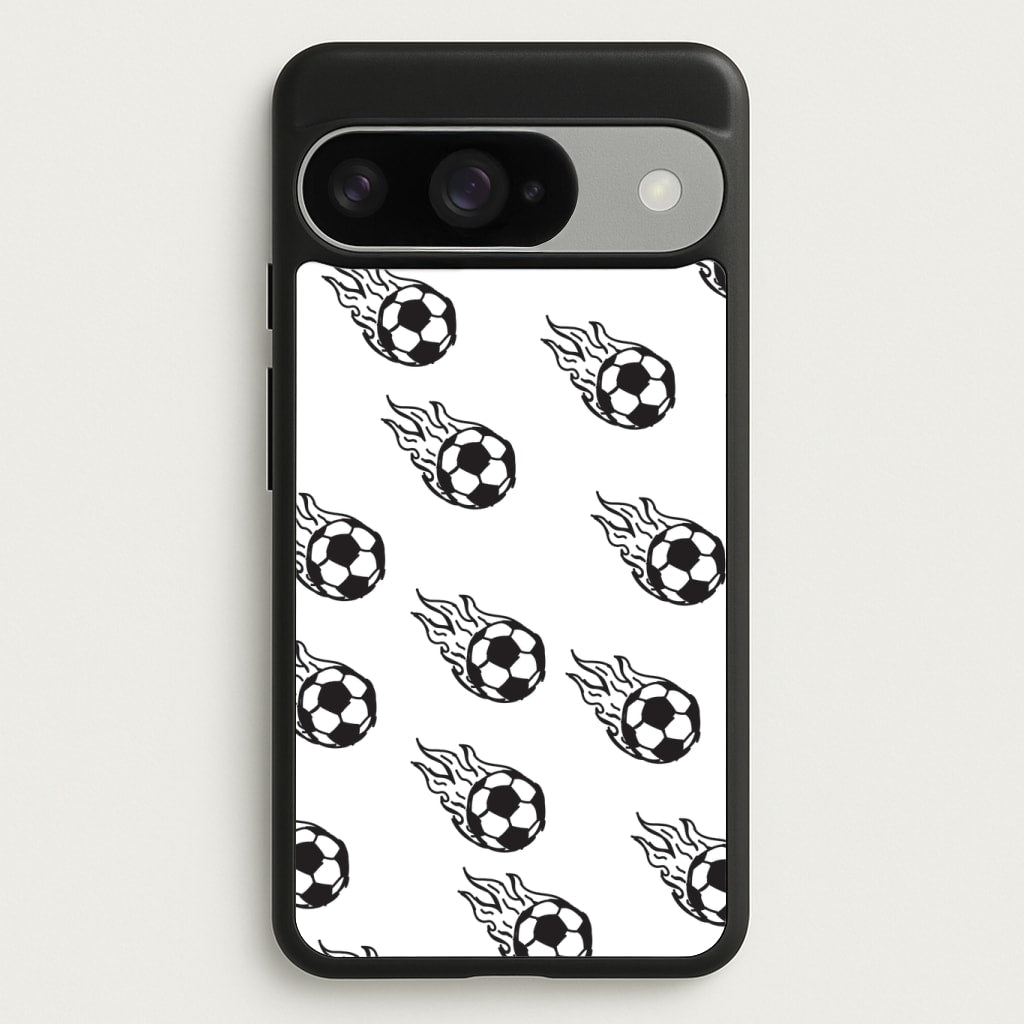 Flaming Football Pattern Phone Case - Google Pixel 10 / 10 Pro