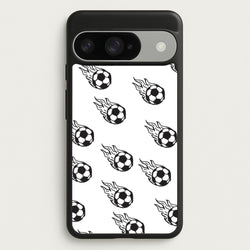 Flaming Football Pattern Phone Case - Google Pixel 10 / 10 Pro