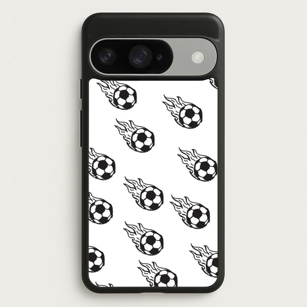 Flaming Football Pattern Phone Case - Google Pixel 10 / 10 Pro