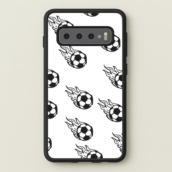 Flaming Football Pattern Phone Case - Galaxy S10