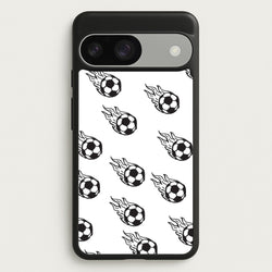Flaming Football Pattern Phone Case - Google Pixel 9 / 9 Pro