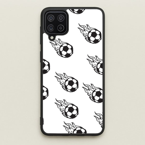 Flaming Football Pattern Phone Case - Galaxy A12