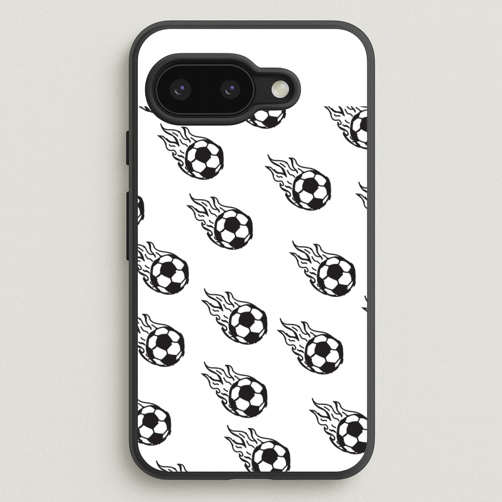 Flaming Football Pattern Phone Case - Google Pixel 9a