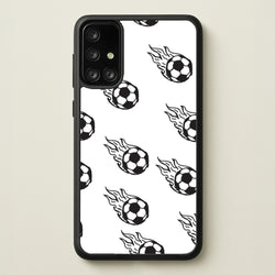 Flaming Football Pattern Phone Case - Galaxy A71
