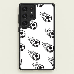 Flaming Football Pattern Phone Case - Galaxy S23 Ultra