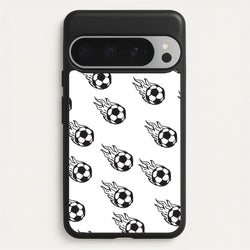 Flaming Football Pattern Phone Case - Google Pixel 9 Pro XL