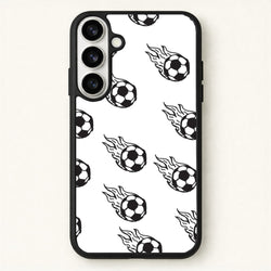 Flaming Football Pattern Phone Case - Galaxy S26