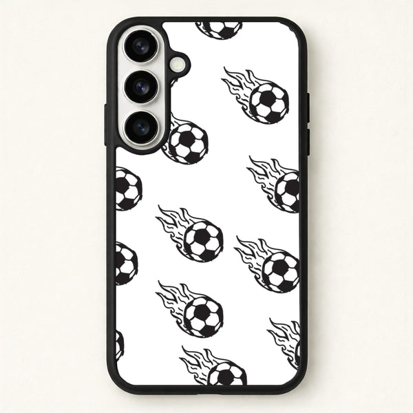 Flaming Football Pattern Phone Case - Galaxy S26