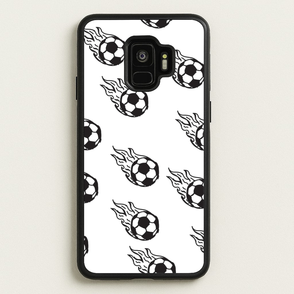 Flaming Football Pattern Phone Case - Galaxy S9