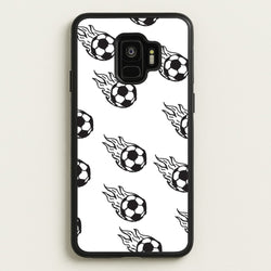Flaming Football Pattern Phone Case - Galaxy S9