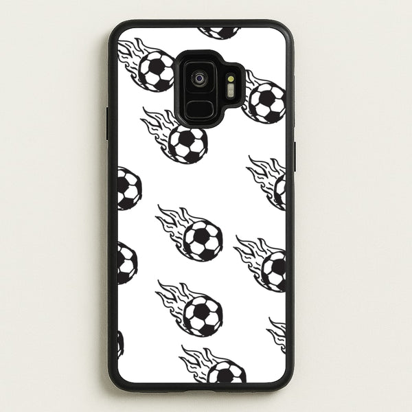 Flaming Football Pattern Phone Case - Galaxy S9