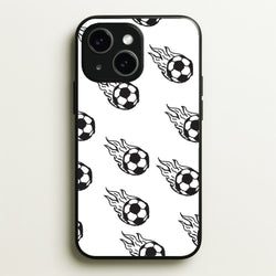 Flaming Football Pattern Phone Case - iPhone 14