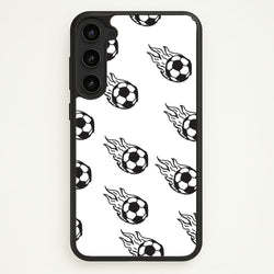 Flaming Football Pattern Phone Case - Galaxy S23 Plus
