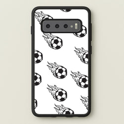 Flaming Football Pattern Phone Case - Galaxy S10 Plus
