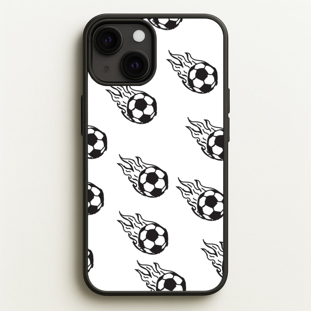 Flaming Football Pattern Phone Case - iPhone 13 Mini