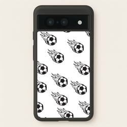 Flaming Football Pattern Phone Case - Google Pixel 8