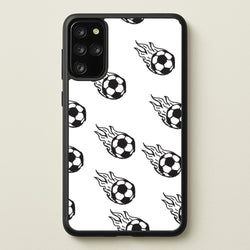 Flaming Football Pattern Phone Case - Galaxy S20 Plus