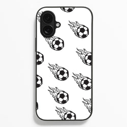 Flaming Football Pattern Phone Case - iPhone 16 Plus