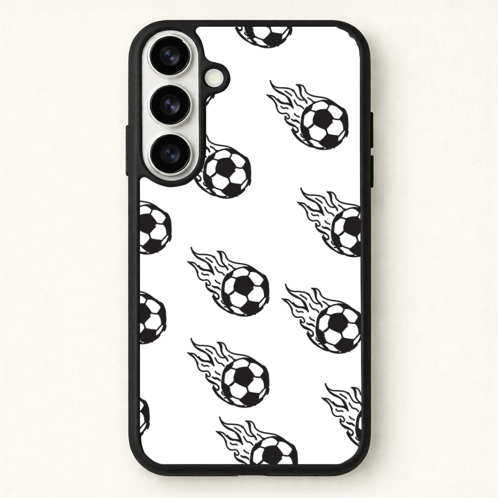 Flaming Football Pattern Phone Case - Galaxy S26 Plus