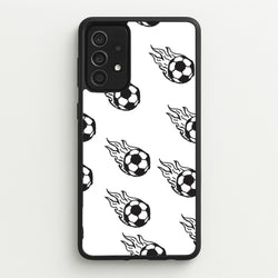 Flaming Football Pattern Phone Case - Galaxy A52 / A52s