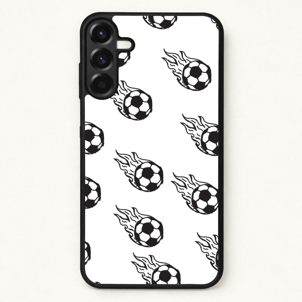 Flaming Football Pattern Phone Case - Galaxy A26