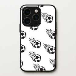 Flaming Football Pattern Phone Case - iPhone 14 Pro