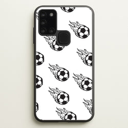Flaming Football Pattern Phone Case - Galaxy A21s