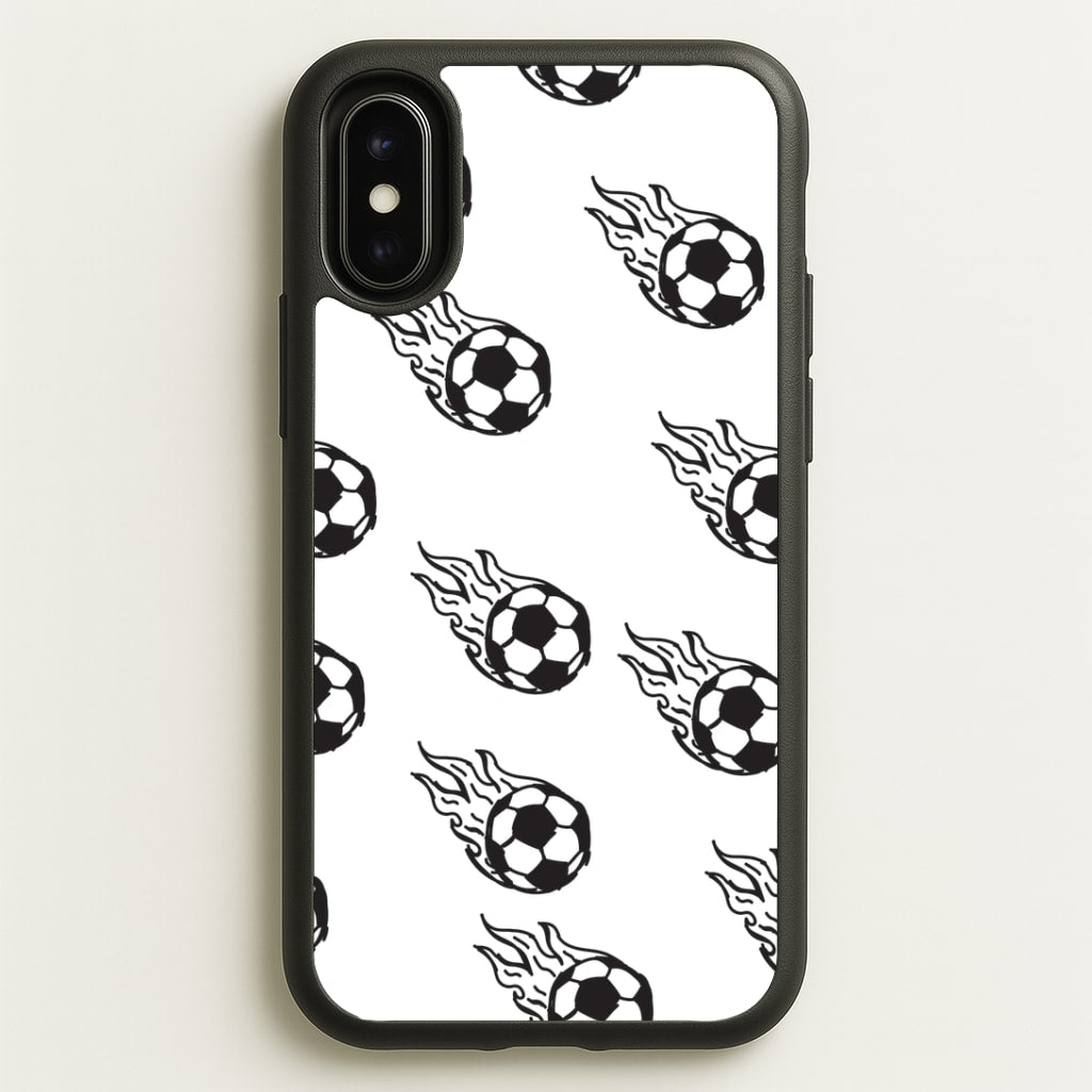 Flaming Football Pattern Phone Case - iPhone X / XS