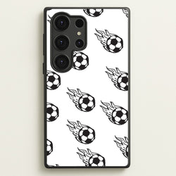 Flaming Football Pattern Phone Case - Galaxy S25 Ultra