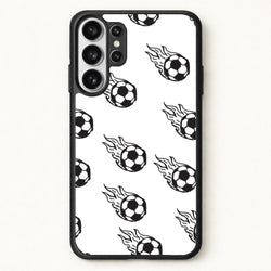 Flaming Football Pattern Phone Case - Galaxy S26 Ultra