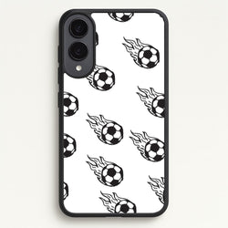 Flaming Football Pattern Phone Case - Galaxy S25 Edge