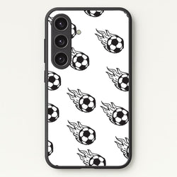 Flaming Football Pattern Phone Case - Galaxy S25
