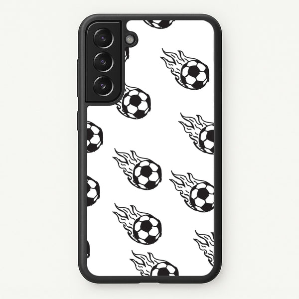 Flaming Football Pattern Phone Case - Galaxy S21FE