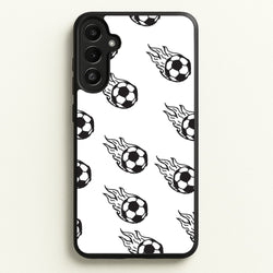 Flaming Football Pattern Phone Case - Galaxy A36