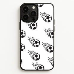 Flaming Football Pattern Phone Case - iPhone 13 Pro
