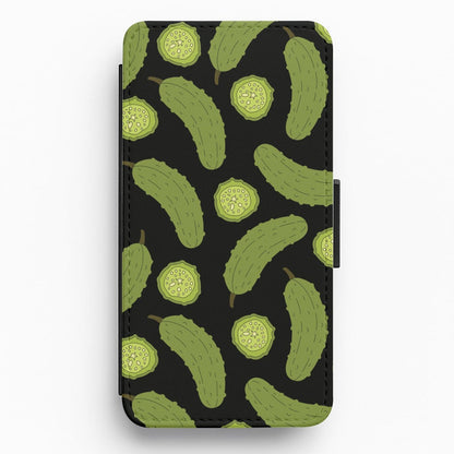Pickle Assortment Pattern Flip / Wallet Phone Case