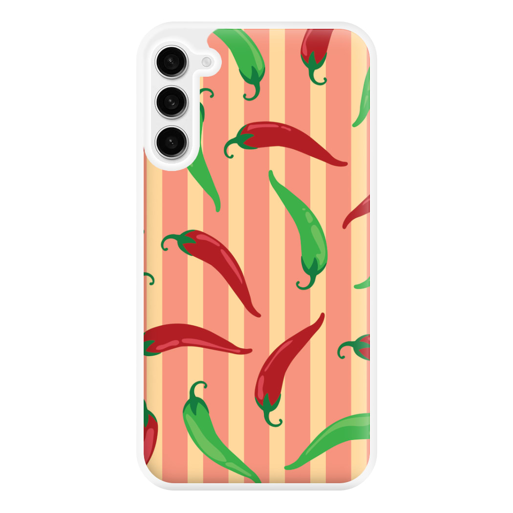 Chilis With Stripes Pattern Phone Case for Galaxy S23FE