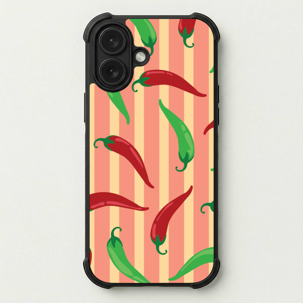 Chilis With Stripes Pattern Phone Case — Bumper case