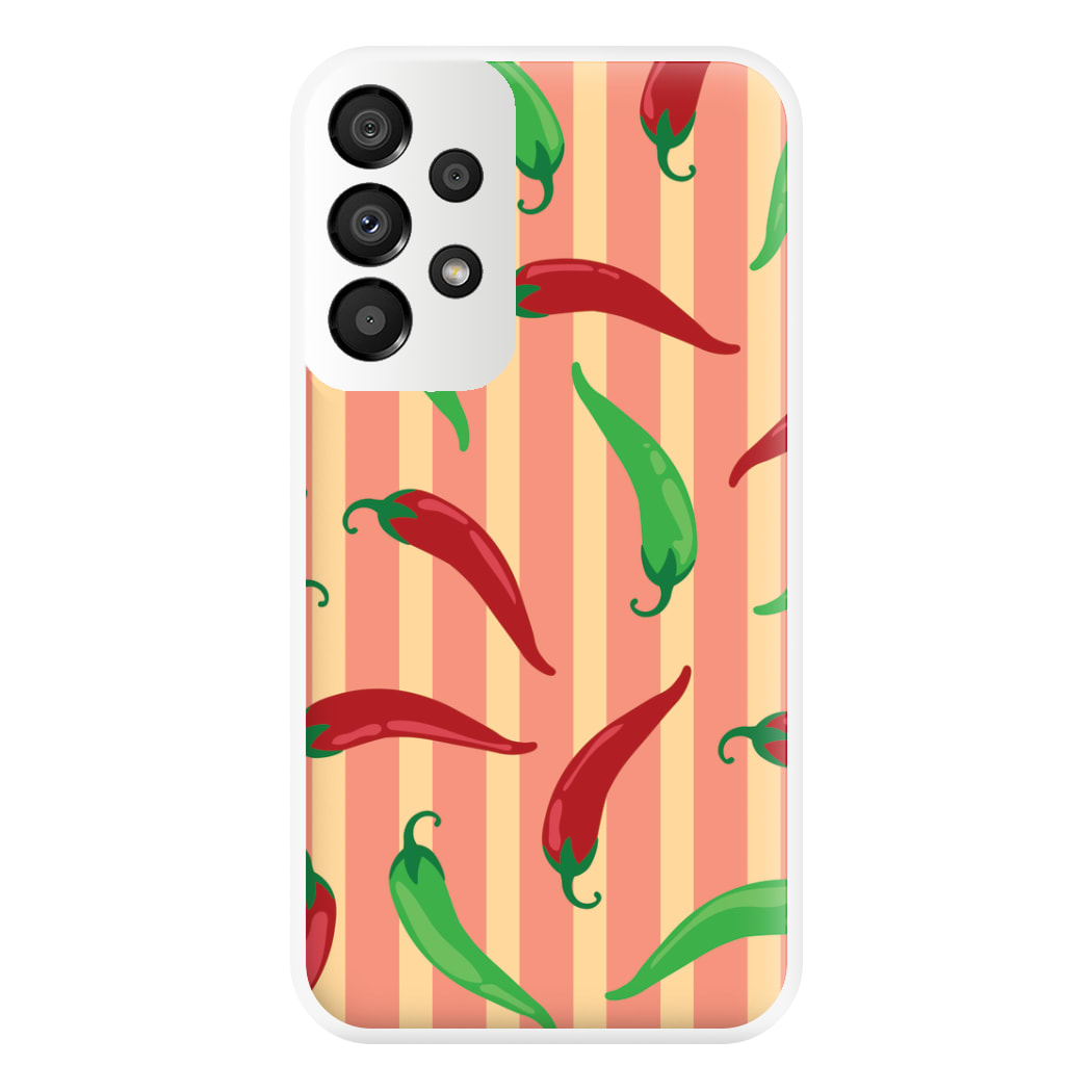 Chilis With Stripes Pattern Phone Case for Galaxy A33