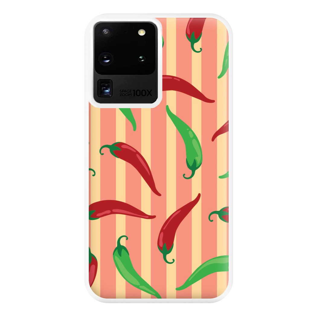 Chilis With Stripes Pattern Phone Case for Galaxy S20 Ultra
